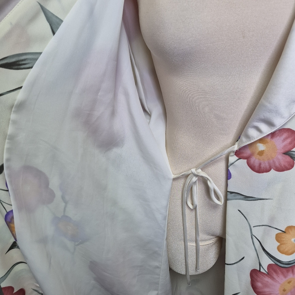 Vintage Bendigo Impressions Floral Robe With Tassel Ties Size M - Picture 11 of 12
